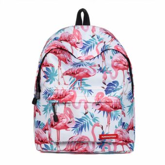 Rosa Flamingo Rucksack - Weiß - Schulrucksack Rucksack