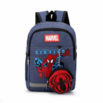 Spiderman Rucksack mit Jeans-Effekt - Dunkelgrau - Schulrucksack Rucksack für Kinder