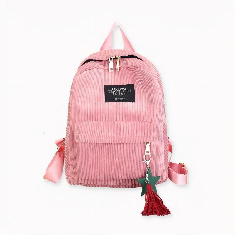 IMG_Rucksack_femme_élégant_en_velours côtelé_1F Entdecken Sie diesen eleganten Damen-Rucksack aus Samt und spielen Sie mit der Karte der Sanftheit. Der Rucksack ist praktisch und warm und sorgt dafür, dass Sie immer feminin aussehen. Er fühlt sich gut an und sieht gut aus, Sie werden ihn nicht mehr missen wollen! Schlüsselring wird mitgeliefert.