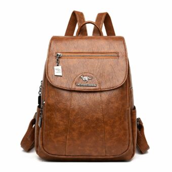 Rucksack aus Leder für Frauen - Braun - Rucksack aus Leder für Frauen Rucksack
