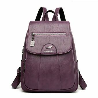 Damen Rucksack aus Leder - Violett - Damen Rucksack aus Leder Rucksack