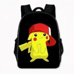 Schwarzer Pikachu Rucksack mit dem Bild von Pikachu. Gute Qualität und sehr modisch.