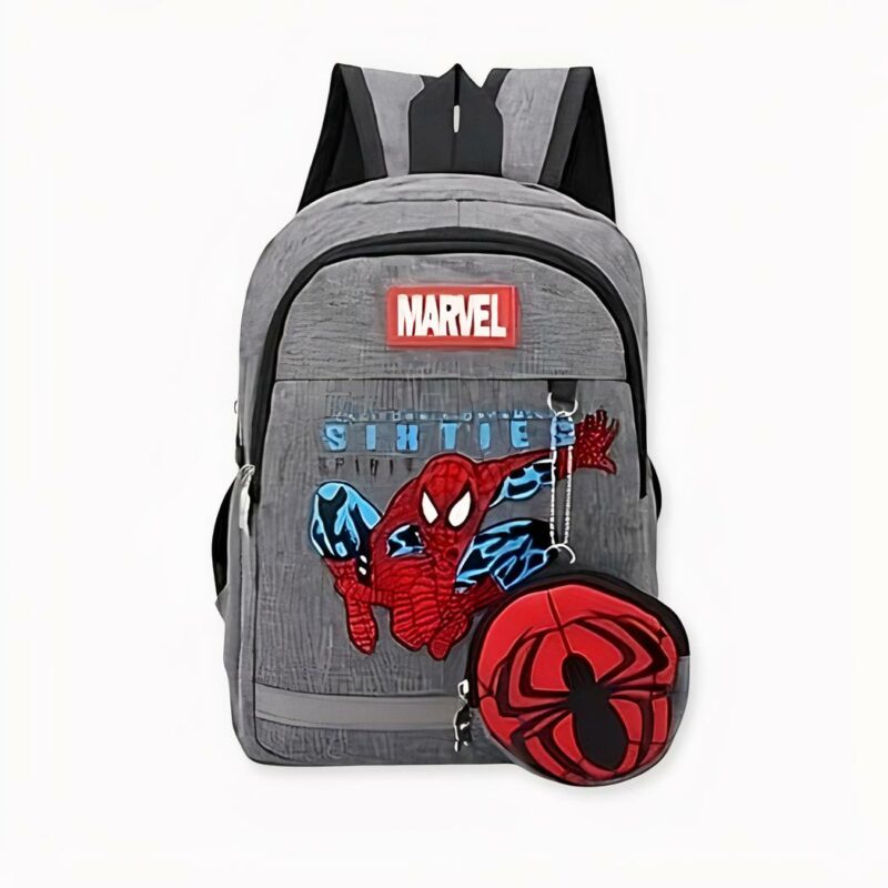 Spiderman Rucksack mit Jeans-Effekt - Grau - Schulrucksack Rucksack