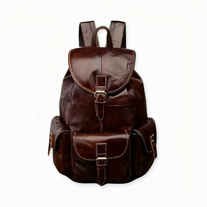 Sac_à_dos_en_cuir_vintage_multi_poches_2 Dieser Rucksack aus Vintage-Leder mit mehreren Fächern ist sehr aktuell und trendy. Dieser Lederrucksack ist in verschiedenen Farben erhältlich, je nach Ihrem Stil und Ihren Wünschen. Er bietet Platz für einen 13-Zoll-Laptop.