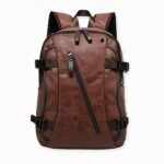 Kompakter Lederrucksack - Braun - Rucksack aus Leder