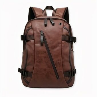 Kompakter Lederrucksack - Braun - Rucksack aus Leder