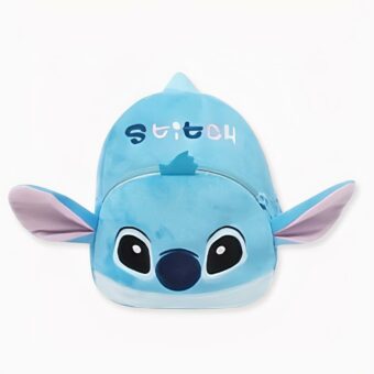Rucksack aus blauem Stitch-Plüsch. Gute Qualität und sehr weich.