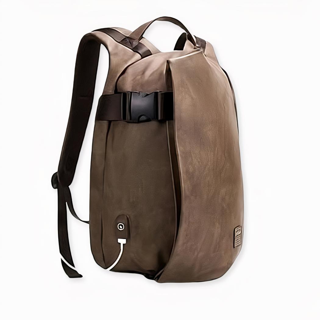 15 Zoll Laptop Rucksack - Braun - Schulrucksack Laptop Rucksack
