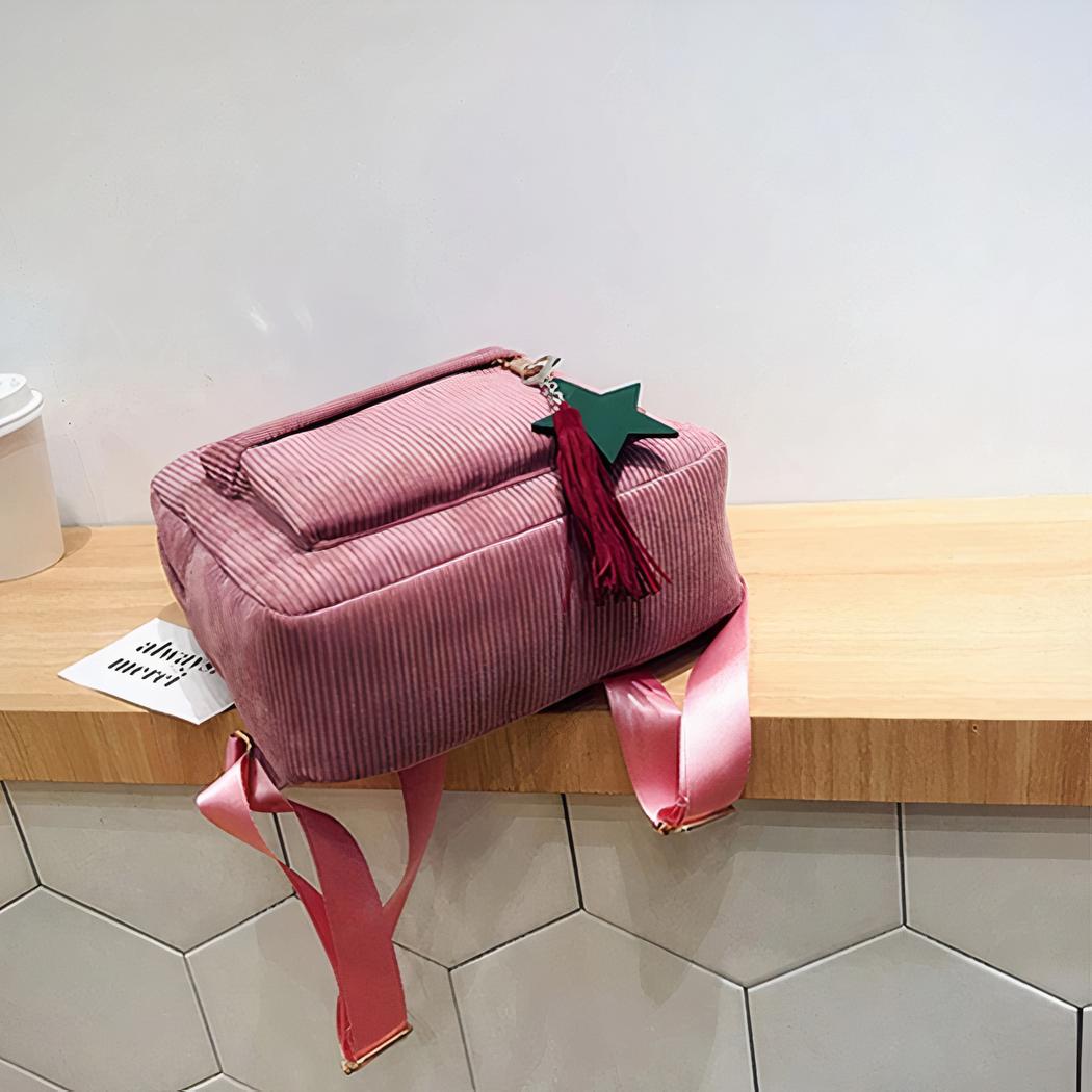 Eleganter Damen-Rucksack aus Cord – Bild 4