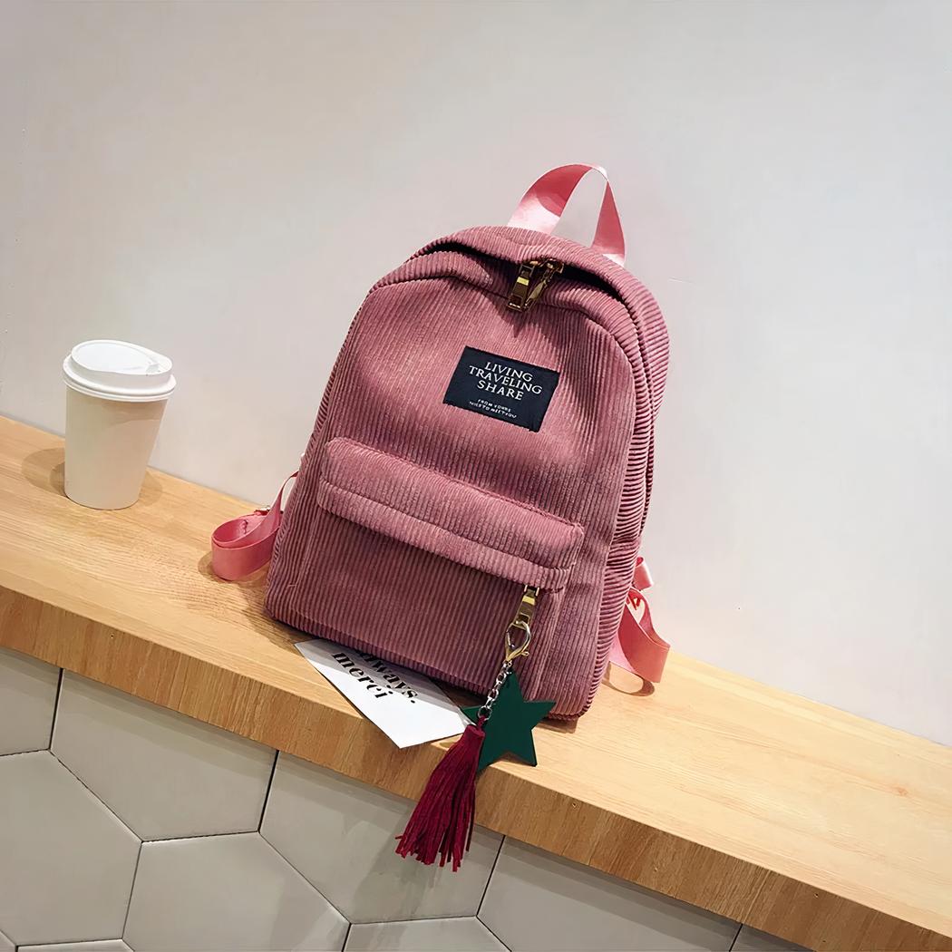 Eleganter Damen-Rucksack aus Cord – Bild 6