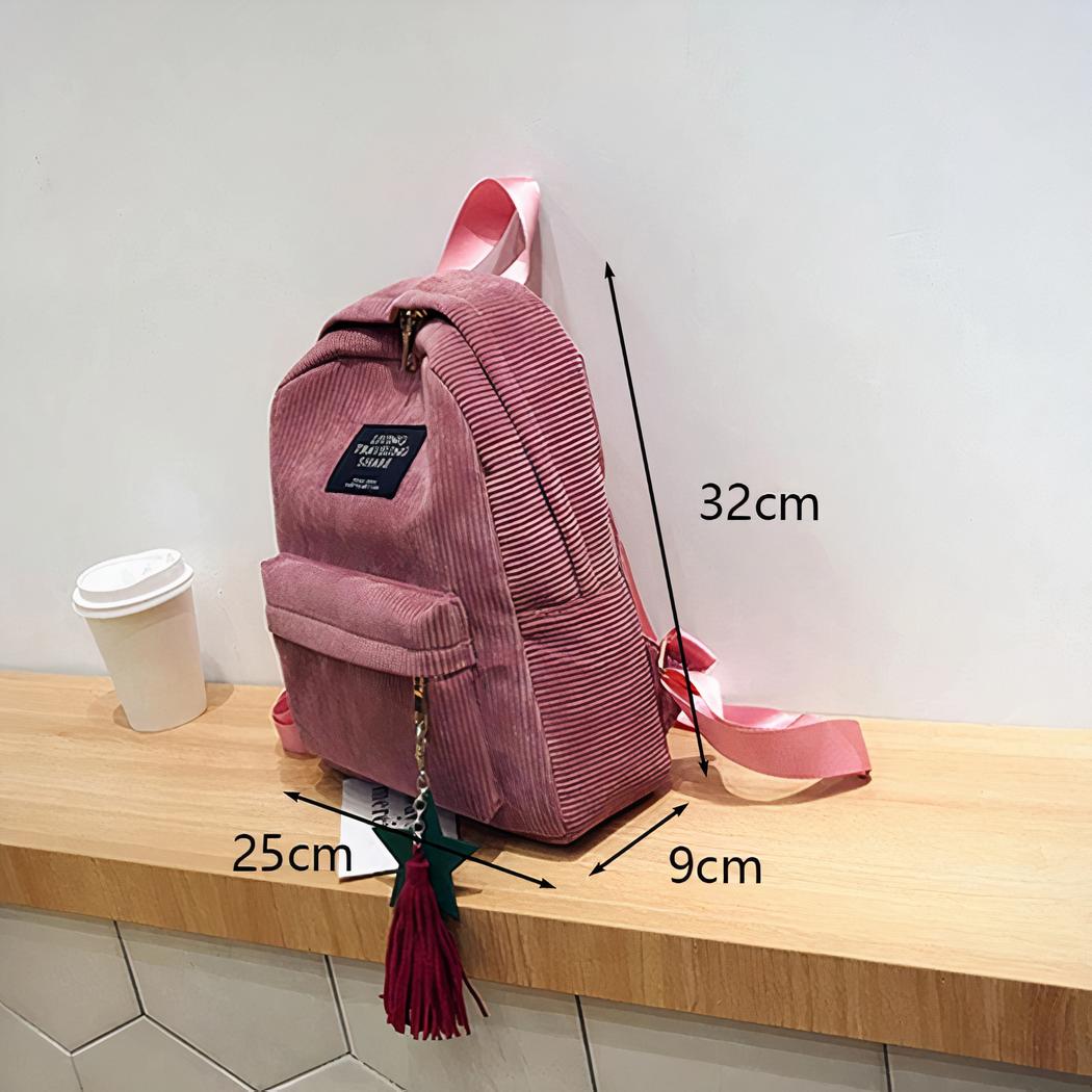 Eleganter Damen-Rucksack aus Cord – Bild 7