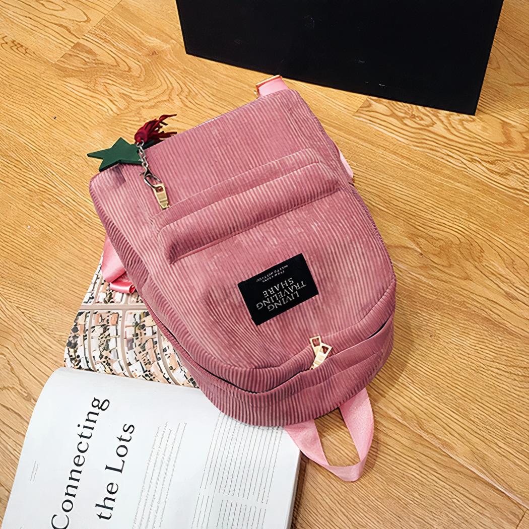 Eleganter Damen-Rucksack aus Cord – Bild 8