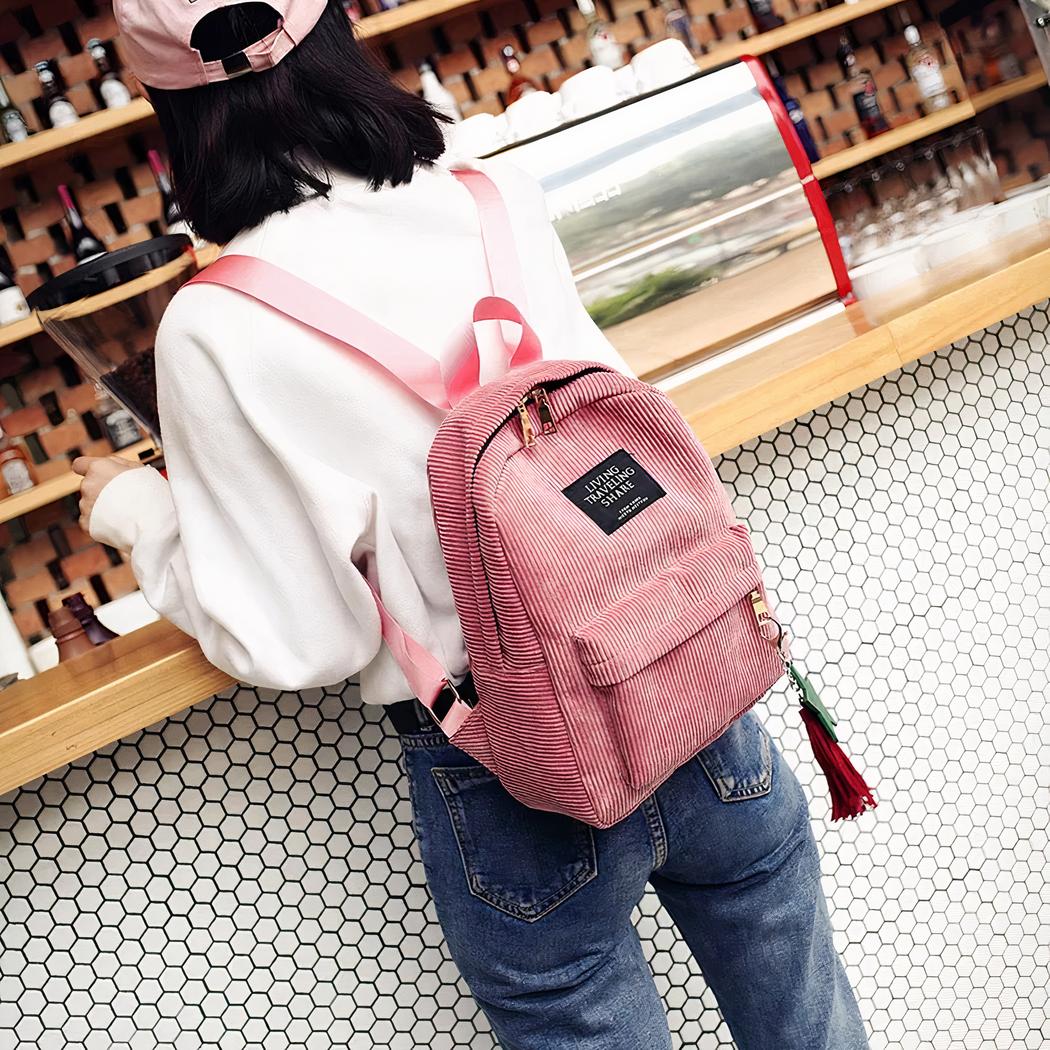 Eleganter Damen-Rucksack aus Cord – Bild 11