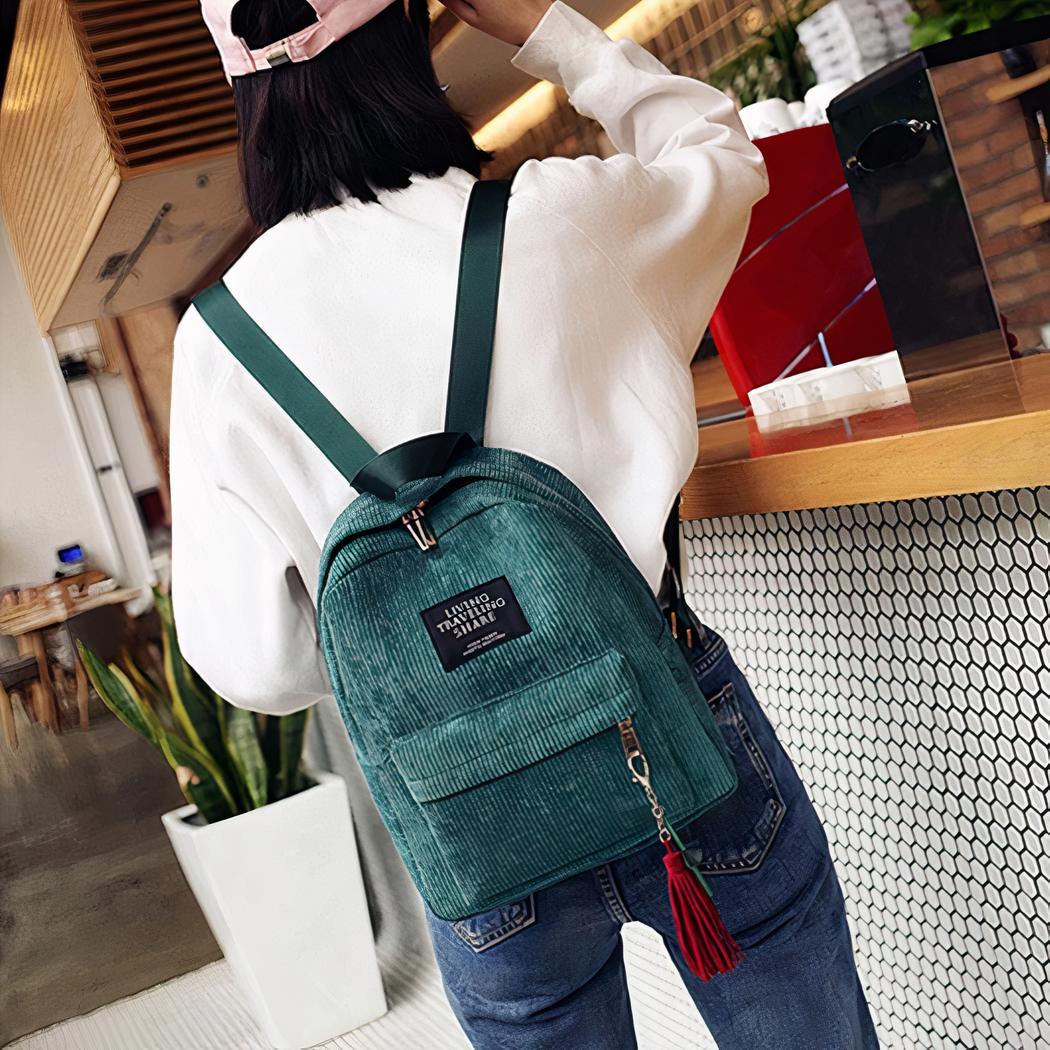 Eleganter Damen-Rucksack aus Cord – Bild 13