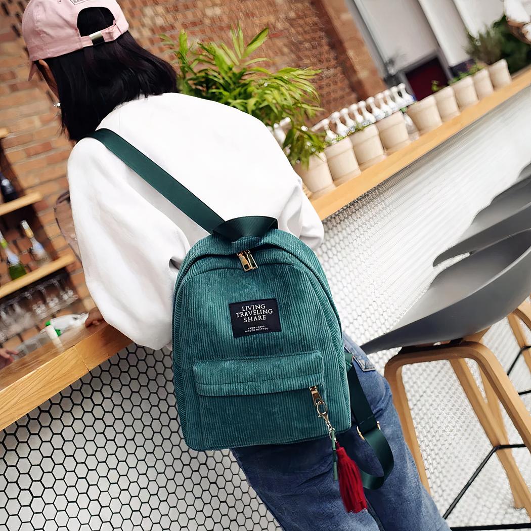 Eleganter Damen-Rucksack aus Cord – Bild 14