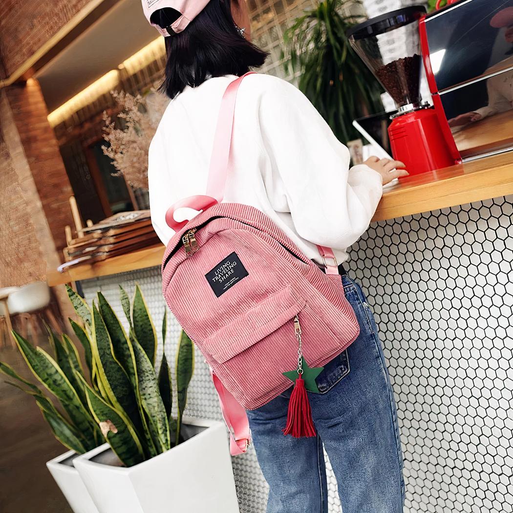 Eleganter Damen-Rucksack aus Cord – Bild 16