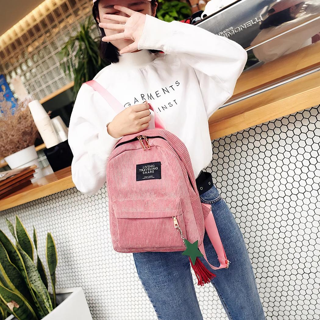 Eleganter Damen-Rucksack aus Cord – Bild 17