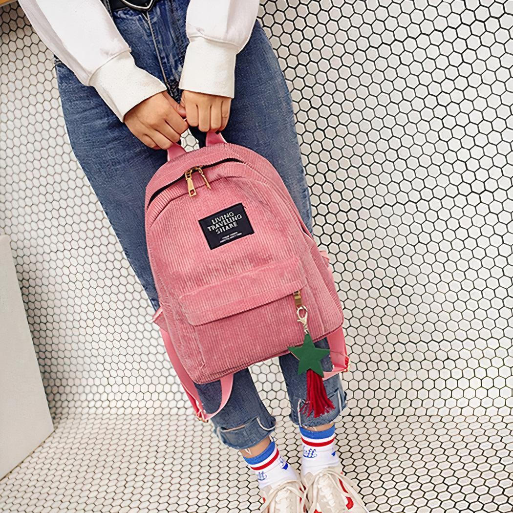 Eleganter Damen-Rucksack aus Cord – Bild 18
