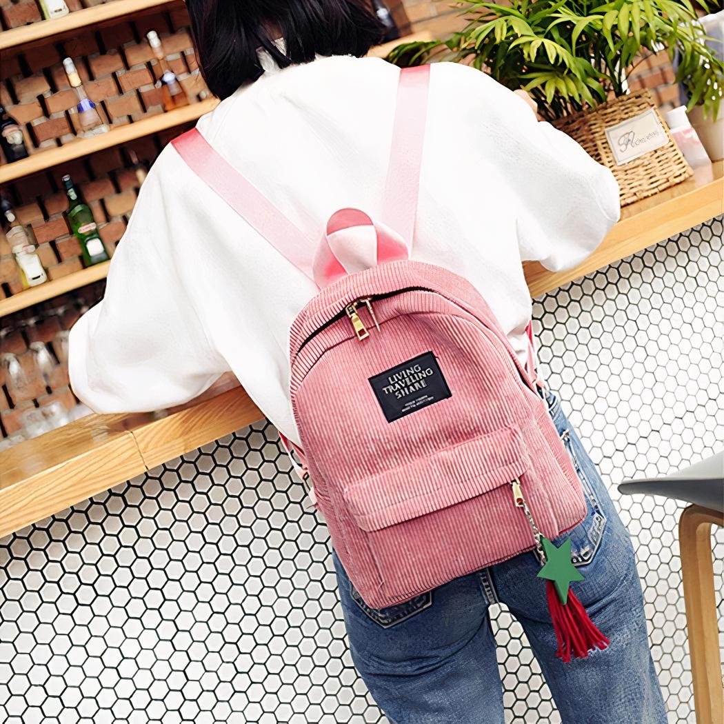 Eleganter Damen-Rucksack aus Cord – Bild 19