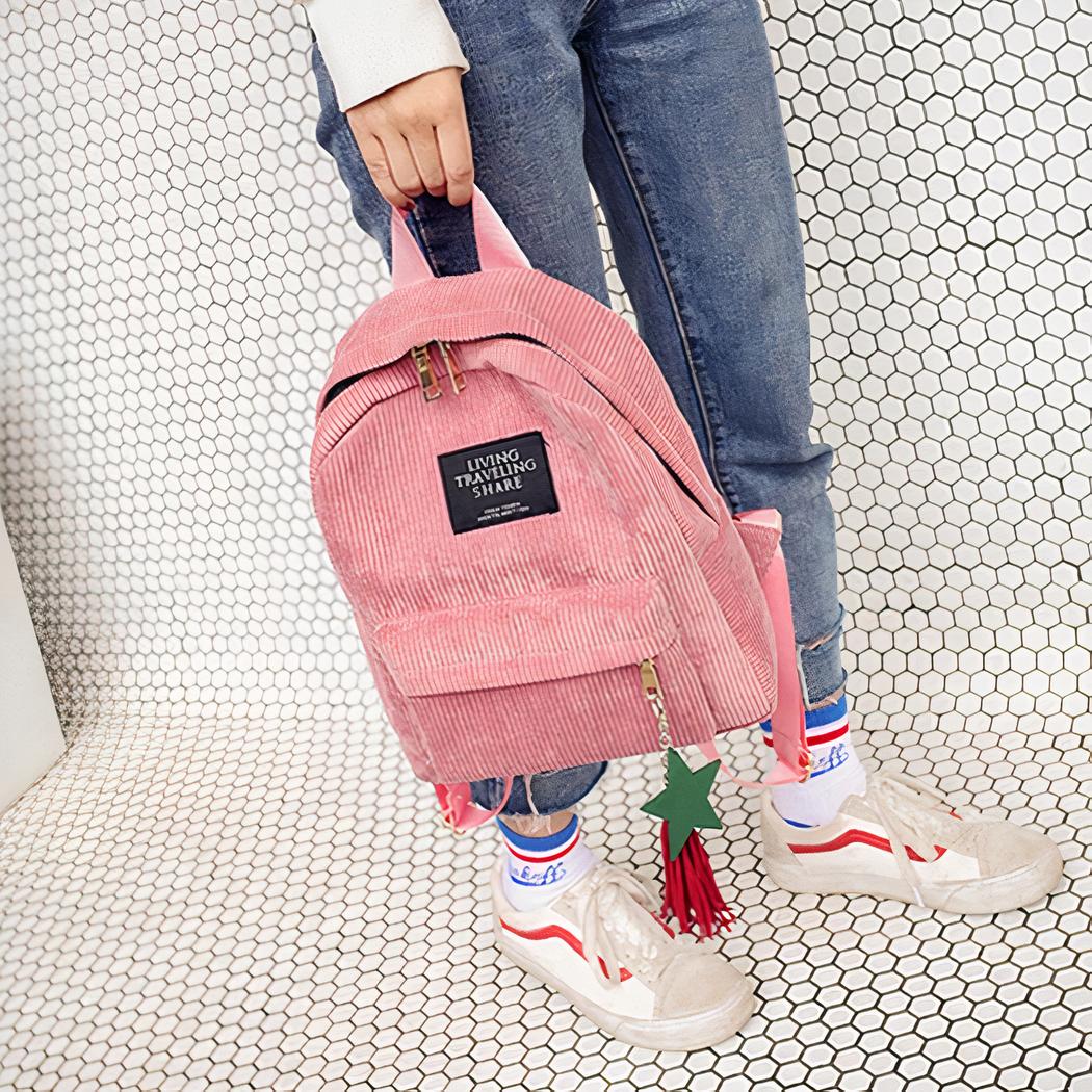 Eleganter Damen-Rucksack aus Cord – Bild 20
