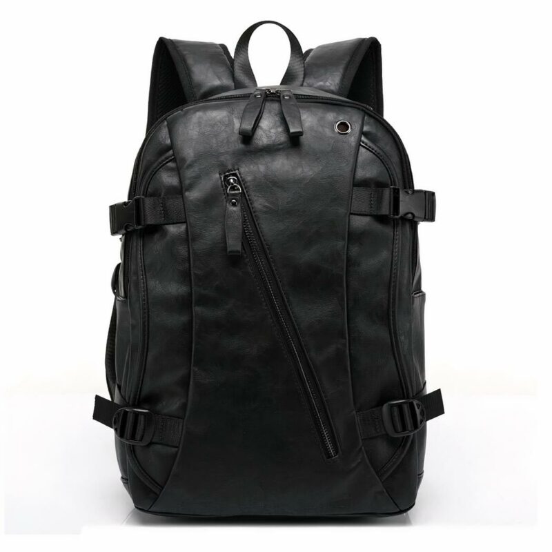 Kompakter Leder-Rucksack - Schwarz - Rucksack Laptop-Rucksack