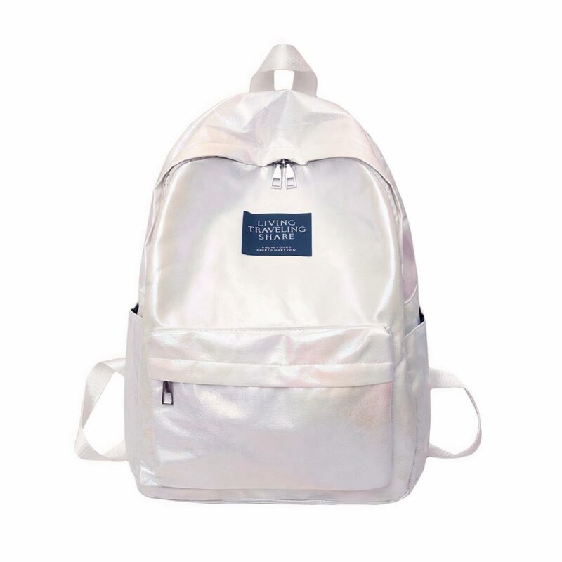 Holographischer Schulrucksack - Weiß - Rucksack Schulrucksack