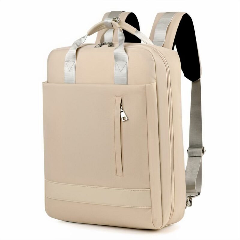 Nylon-Rucksack mit großer Kapazität - Beige - Laptop-Rucksack Schulrucksack