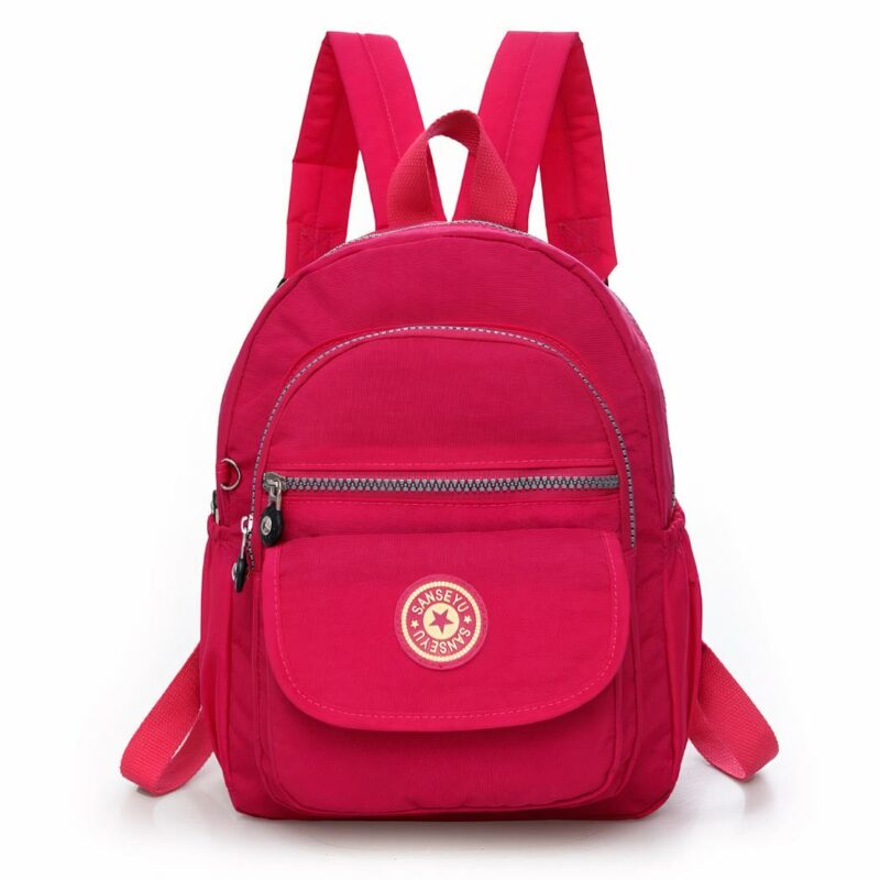 Kleiner Nylon-Rucksack - Rosa - Schulrucksack Handtasche