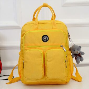 Damen Rucksack aus Nylon - Gelb - Handtasche Rucksack