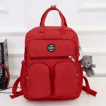 Damen Rucksack aus Nylon - Rot - Rucksack Rucksack Schulrucksack