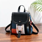 Mehrfarbiger Vintage-Rucksack - Schwarz - Schultertasche Handtasche
