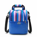 Isotherme doppellagige Umhängetasche - Blau - Tasche Frühstücksbox