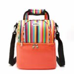 Isotherme doppellagige Umhängetasche - Orange - Frühstücksbox Tasche