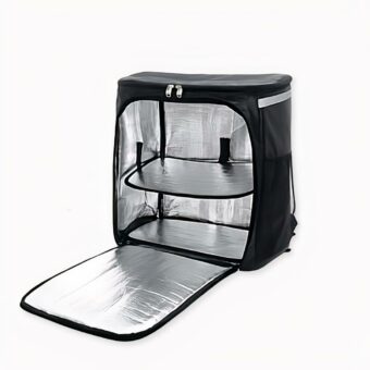 Großer schwarzer isothermischer Rucksack für Lebensmittellieferungen - Tasche Rucksack