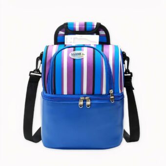 Entdecken Sie diese schöne, einfache und praktische Umhängetasche, die speziell für die Aufbewahrung und den Transport von Lebensmitteln bei einem Picknick oder einer Wanderung entwickelt wurde. Diese Kühltasche ist mit einer doppelten Schicht ausgestattet und hält Ihre Speisen und Getränke frisch.