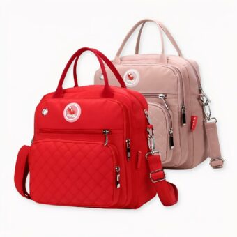 Mit dieser hübschen, wasserdichten Wickeltasche aus Nylon können Sie Ihr Baby tragen und gleichzeitig elegant aussehen. Sie ist das ideale Accessoire für Mütter. Diese Umhängetasche ist nicht nur praktisch, sondern auch schön anzusehen und ermöglicht den einfachen Transport von Babys Sachen.