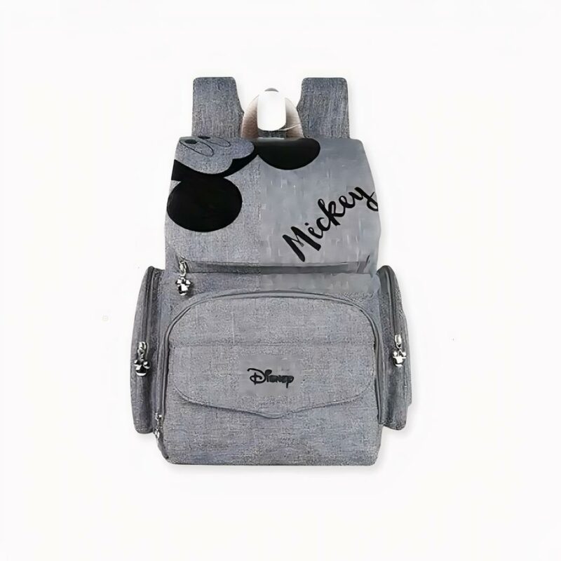 Entdecken Sie diese wunderschöne Baby-Wickeltasche mit Minnie- und Mickey-Motiv für Ihre Mutter. Ein niedlicher und praktischer Rucksack mit großem Fassungsvermögen für all die kleinen Dinge, die Ihr Baby für ein Picknick oder eine Reise braucht.