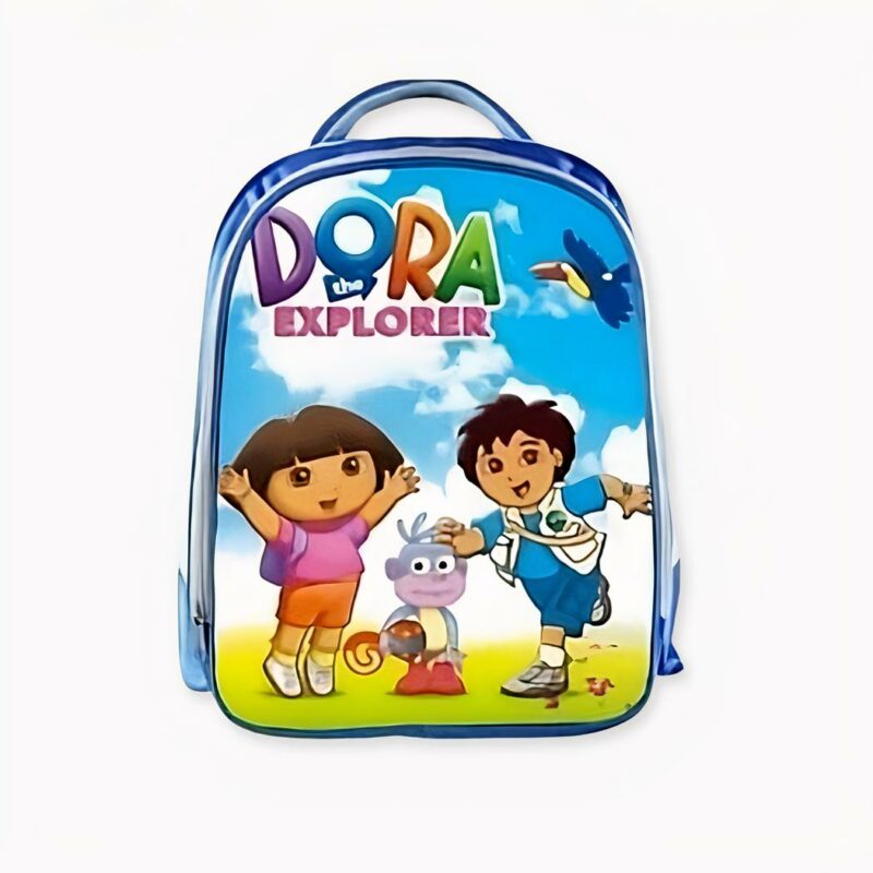 Schultasche Dora, Babouche und Diego. Blaue Farbe, gute Qualität und sehr modisch.