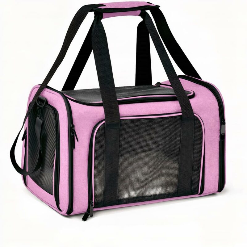 Haustier-Reiserucksack - L, Rosa - Katze Hund