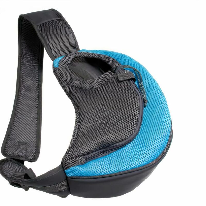 Rucksack mit nur einem Schulterriemen für Hunde - L, Hellblau - Hund Katze