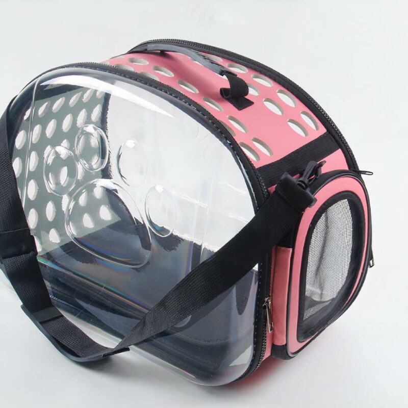 Transparente Transporttasche für Hund und Katze - Rosa, L - Hund Katze