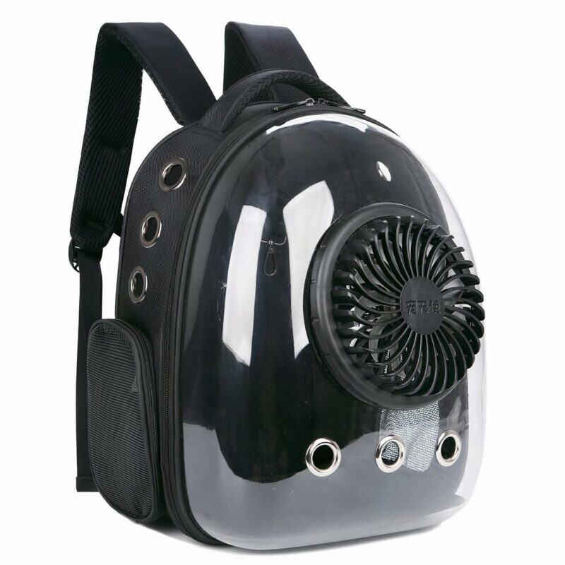 Transparenter Transportrucksack für Hunde - Schwarz - Hund Katze