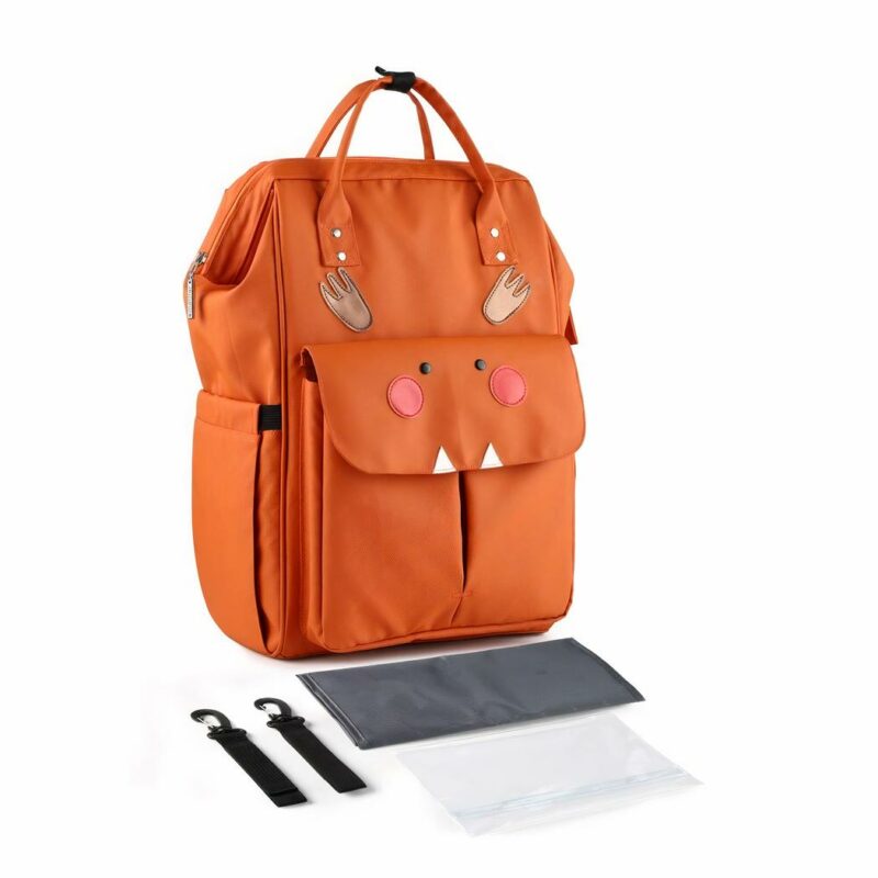 Baby-Rucksack im Cartoon-Design - Orange - Wickelraum Wickeltasche