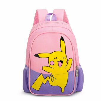 Kinder Rucksack mit Pikachu Aufdruck - Violett - Schulrucksack Rucksack