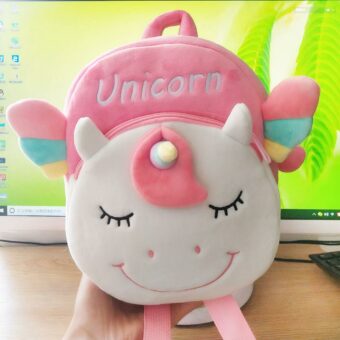 Netter Plüsch Einhorn Rucksack - Weiß - Schulrucksack Rucksack Kinderrucksack