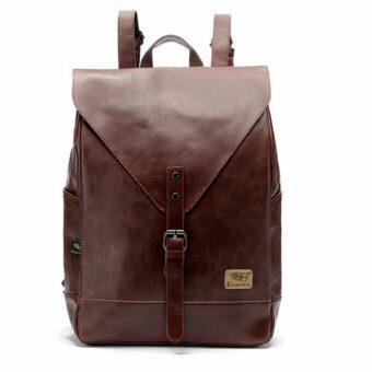 Eleganter Leder-Rucksack für Frauen - Braun - Rucksack Schulrucksack