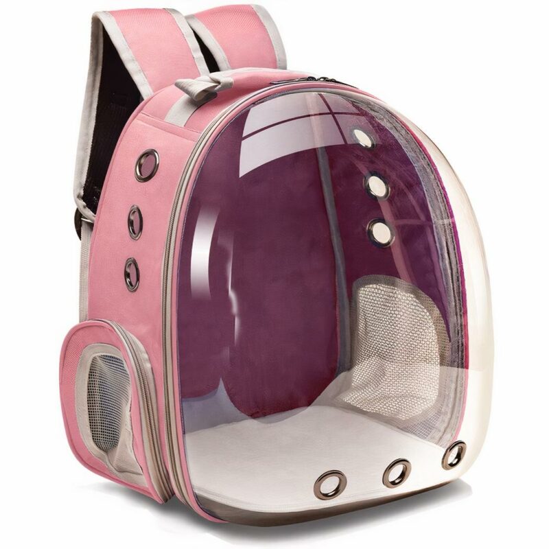 Transparenter Rucksack für kleine Haustiere - Rosa - Hund Katze