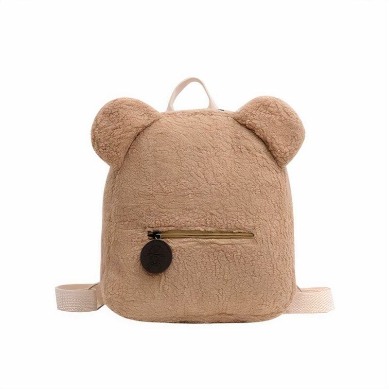 Schulrucksack aus Molton für Kinder - Camel - Rucksack Schulrucksack