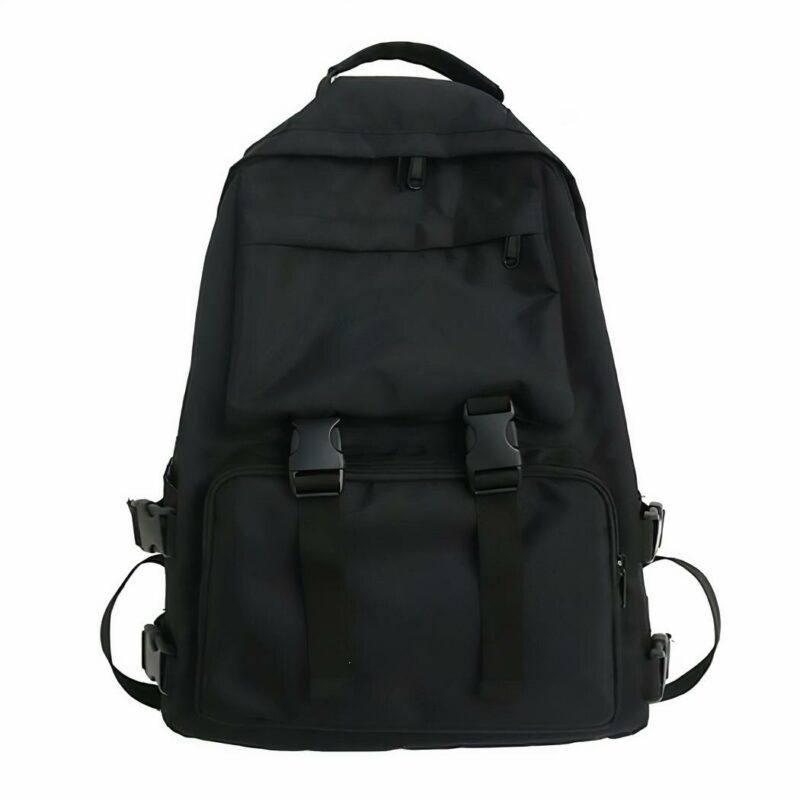 Großer schwarzer Rucksack für Frauen - Rucksack Schulrucksack
