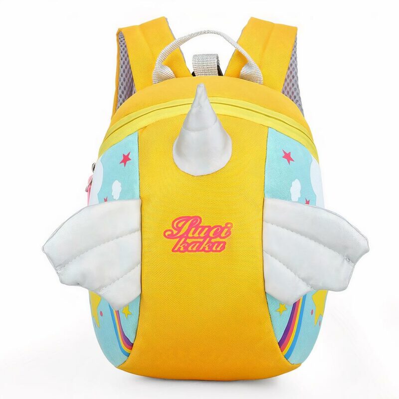 Kinderrucksack in Einhornform - Gelb - Rucksack Rucksack Schulrucksack